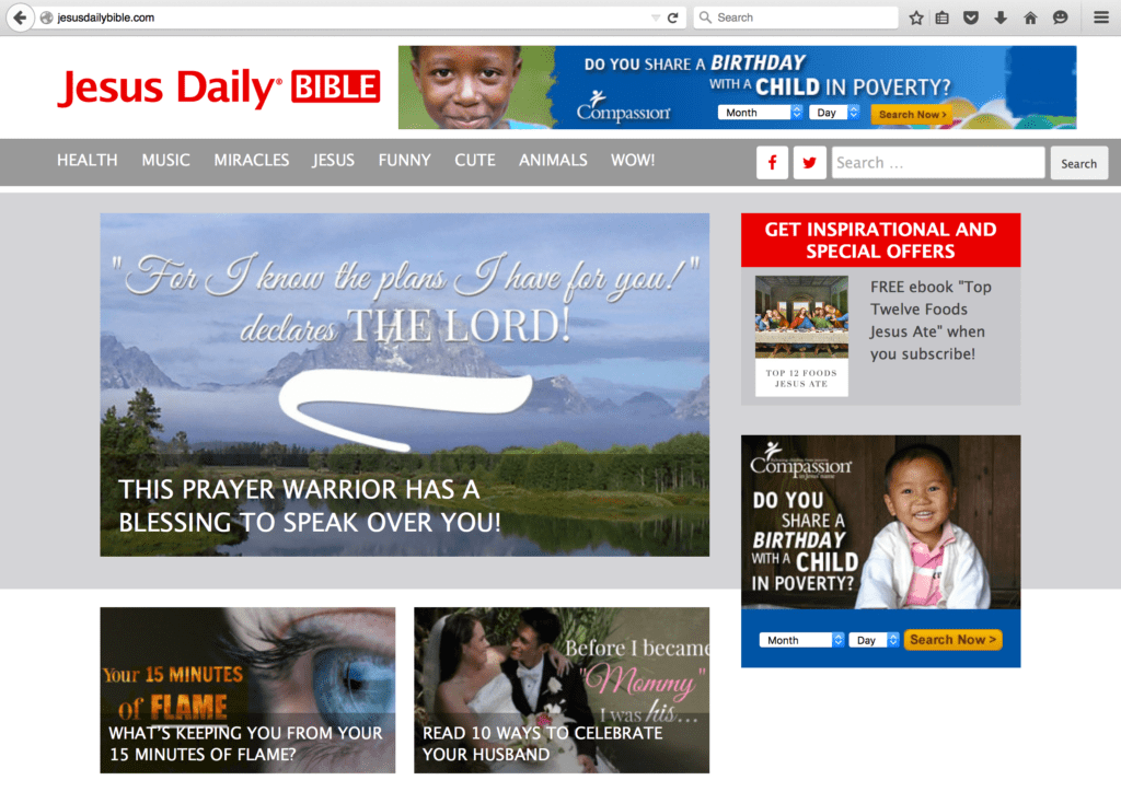 Jesus Daily - WordPress VIP design and development